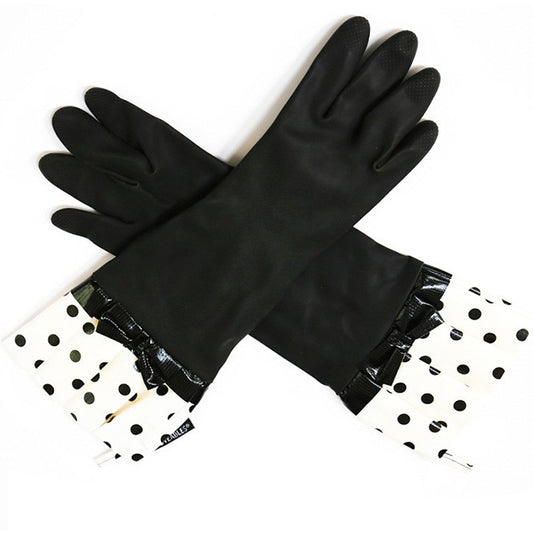 BLACK GLOVE WITH BLACK DOT–in 0.70mm flock lined