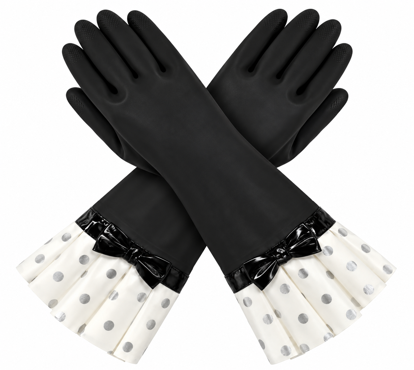 BLACK GLOVE WITH SILVER DOT