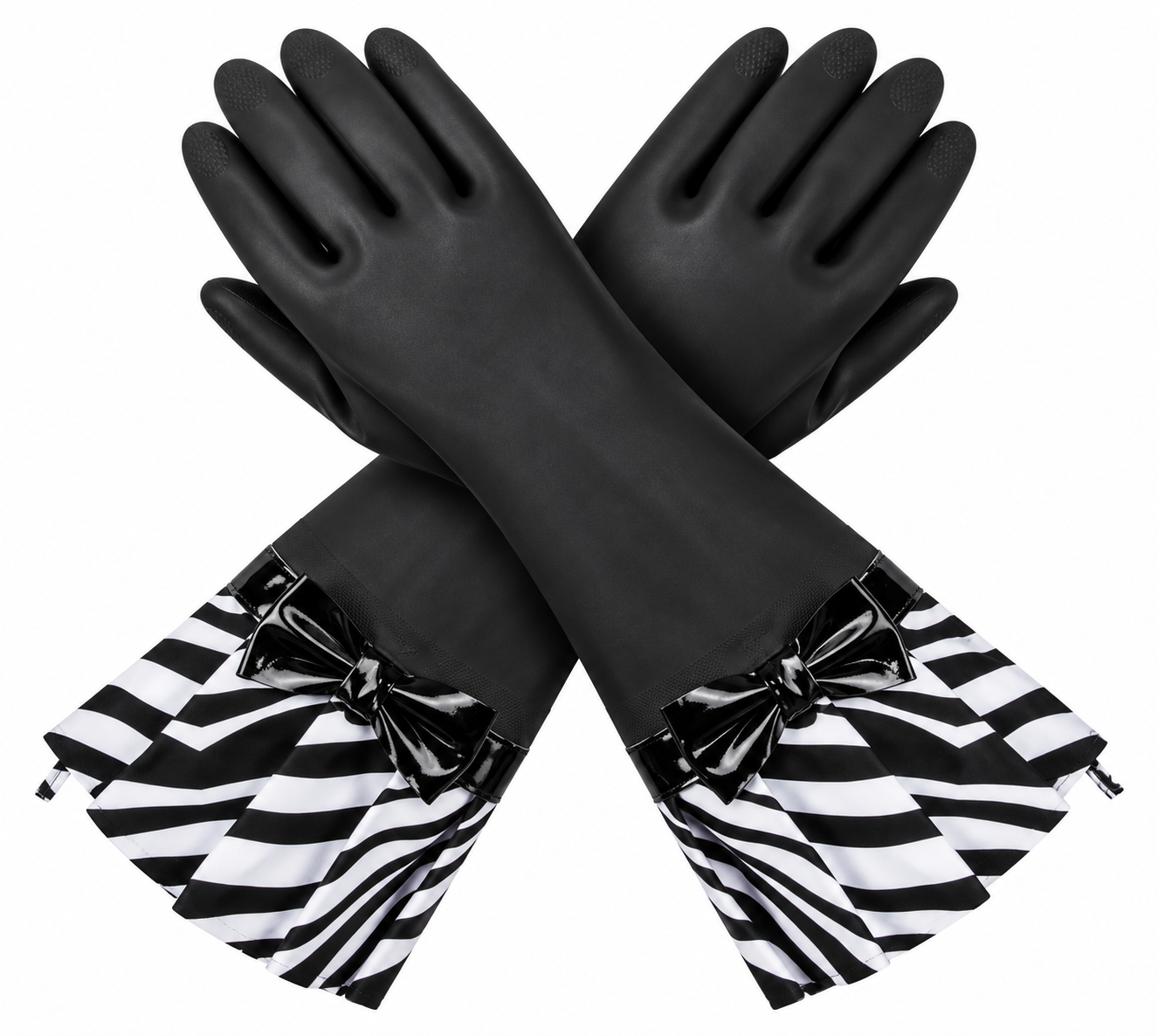 BLACK GLOVE WITH ZEBRA PRINT CUFF 1200BG-50