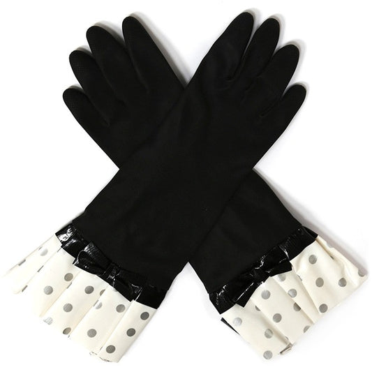 BLACK GLOVE WITH SILVER DOT