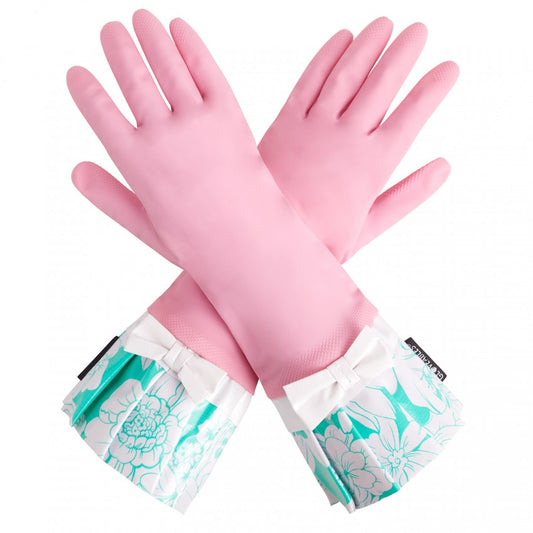 Pink Glove with Liner with Mint Victoria and White Bow