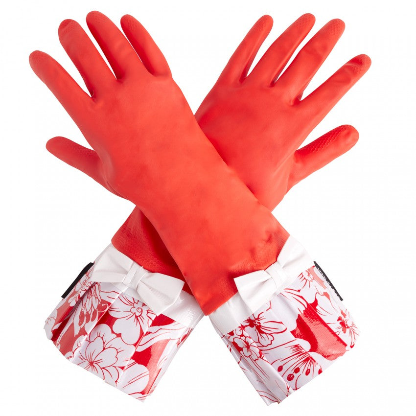Red Glove with liner with Red Victoria Trim and White Bow