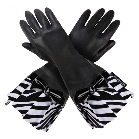 BLACK GLOVE WITH ZEBRA PRINT CUFF 1200BG-50