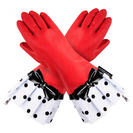 RED GLOVE WITH BLACK DOT CUFF 1800RG-30